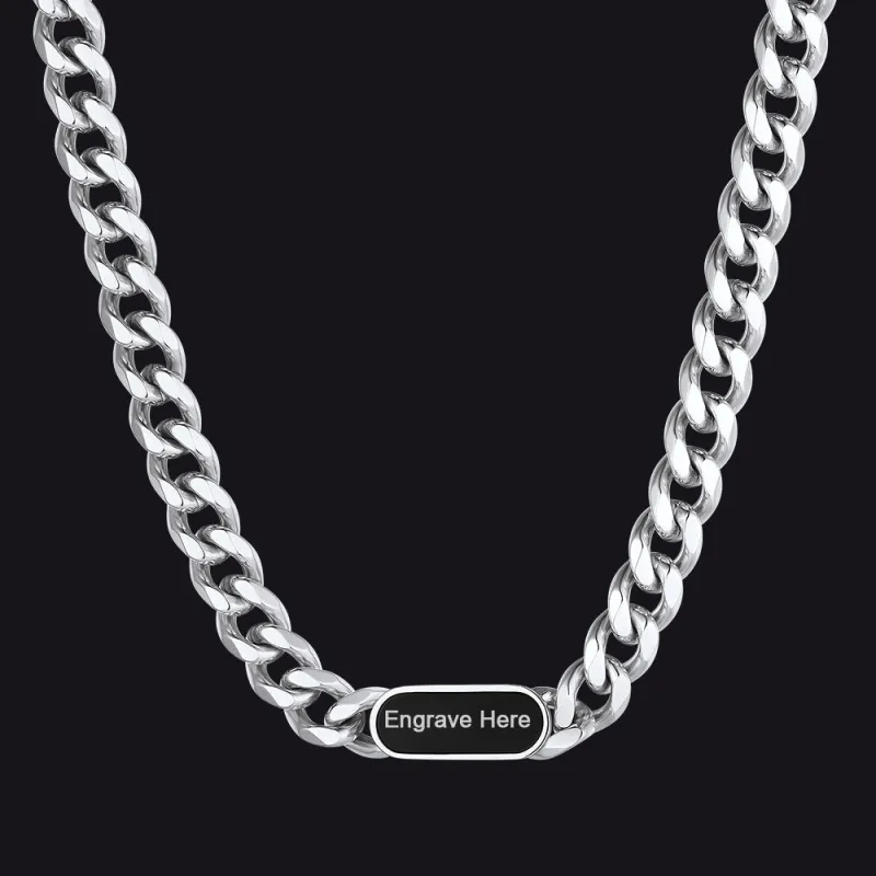 7mm Custom Engraved Name Choker Link Chain Necklace for Men Women sold by FaithHeart