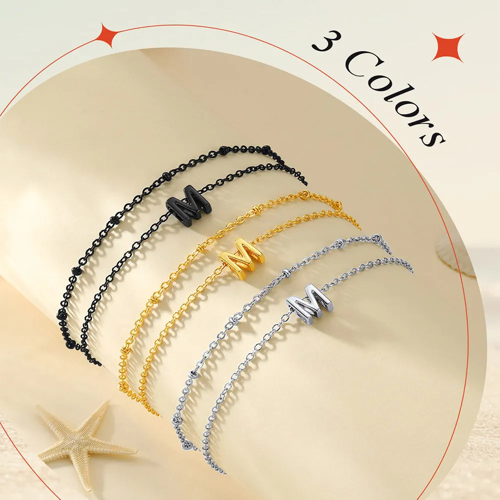 Stainless Steel A-Z Initial Layered Anklet for Women sold by FaithHeart product image thumbnail 4