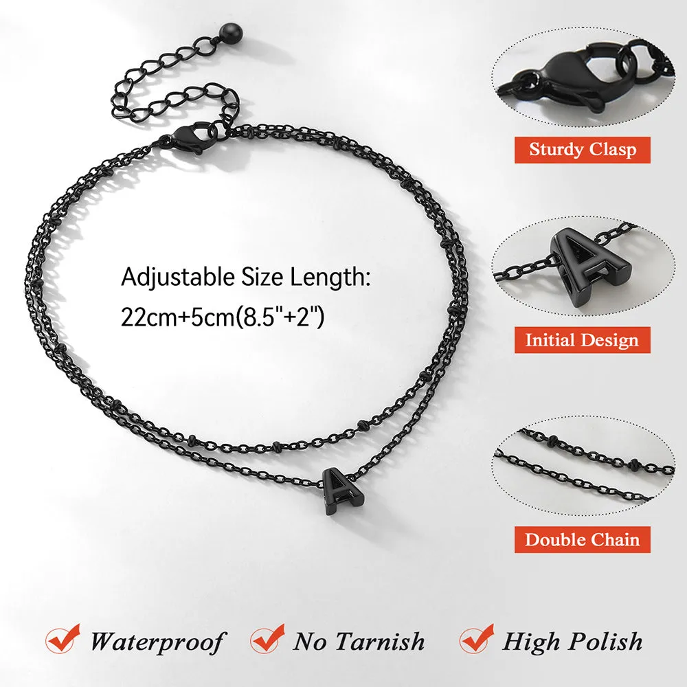 Stainless Steel A-Z Initial Layered Anklet for Women sold by FaithHeart product image thumbnail 5