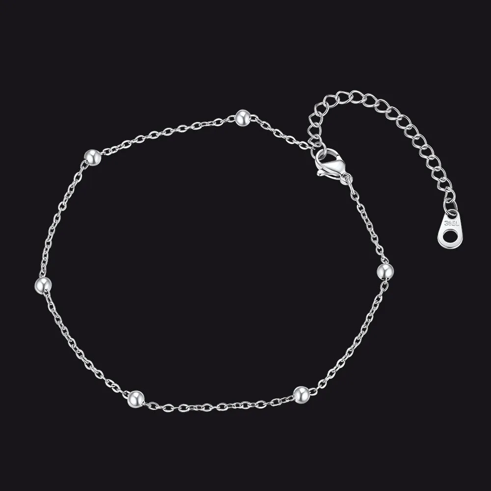 Stainless Steel Cable Chain Bobble Anklet for Women sold by FaithHeart product image thumbnail 2