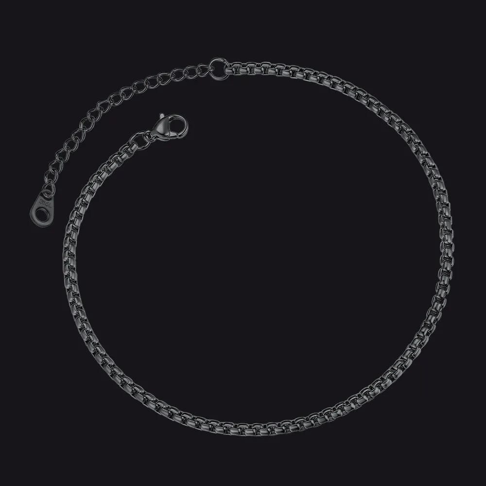 3mm Stainless Steel Box Chain Anklet for Women sold by FaithHeart