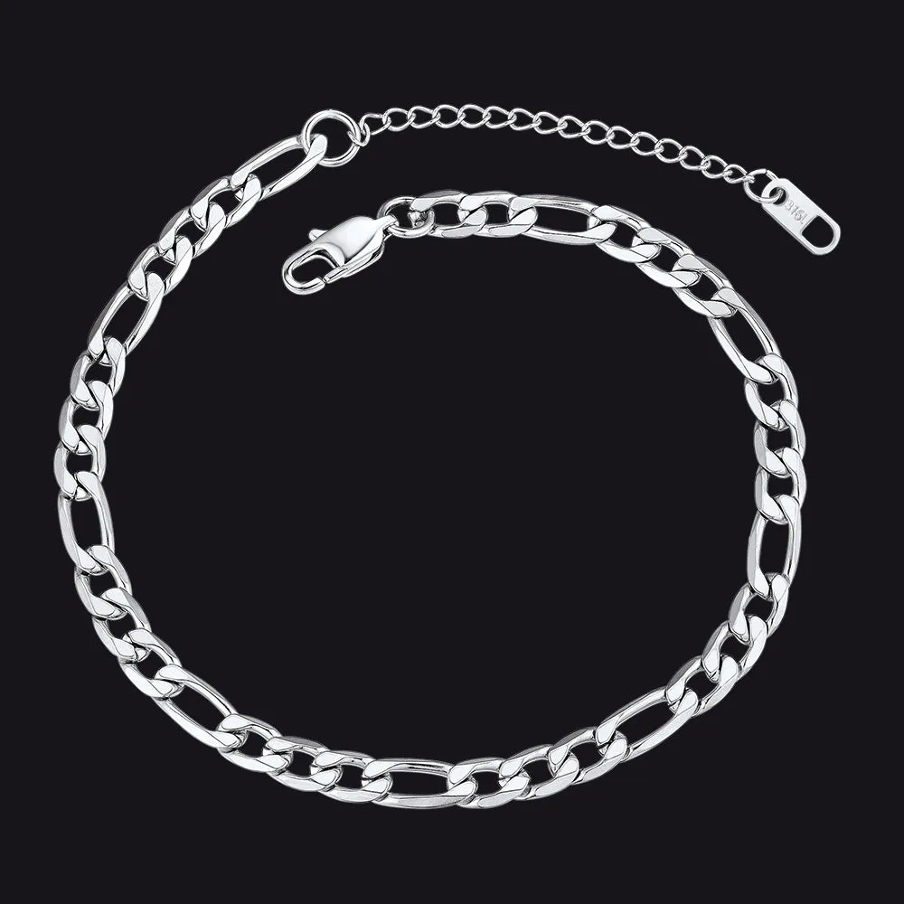 6mm Figaro Chain Anklet Bracelet for Women sold by FaithHeart product image thumbnail 2
