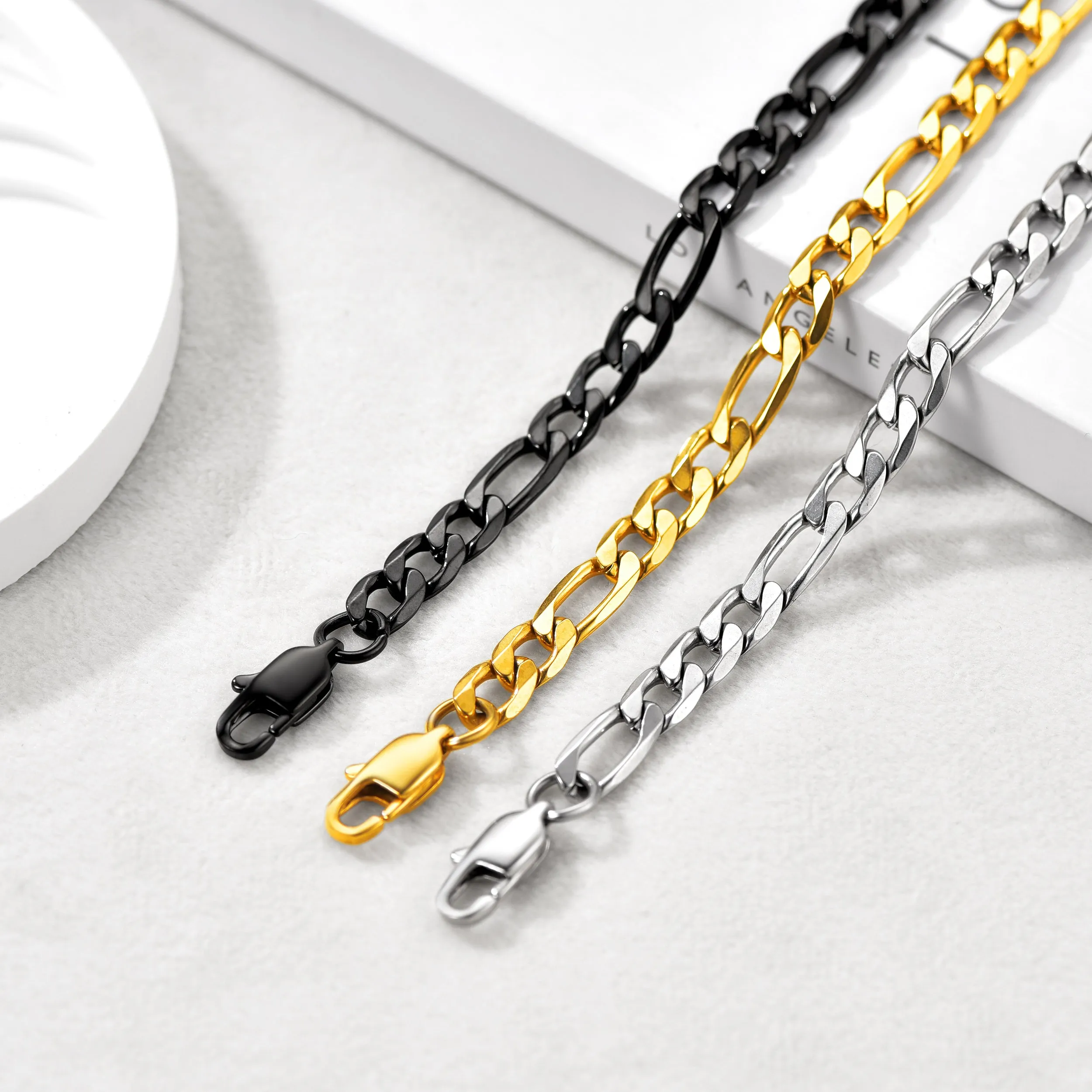 6mm Figaro Chain Anklet Bracelet for Women sold by FaithHeart product image thumbnail 5