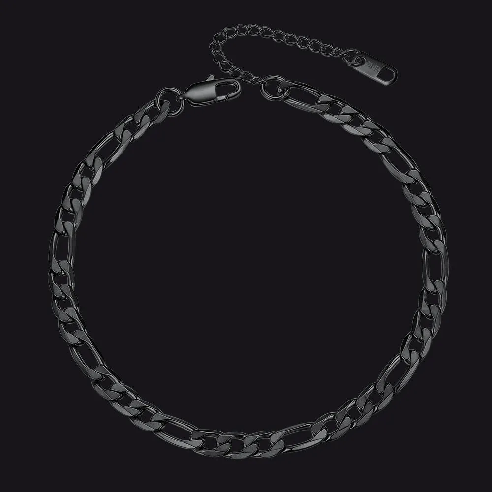 6mm Figaro Chain Anklet Bracelet for Women sold by FaithHeart