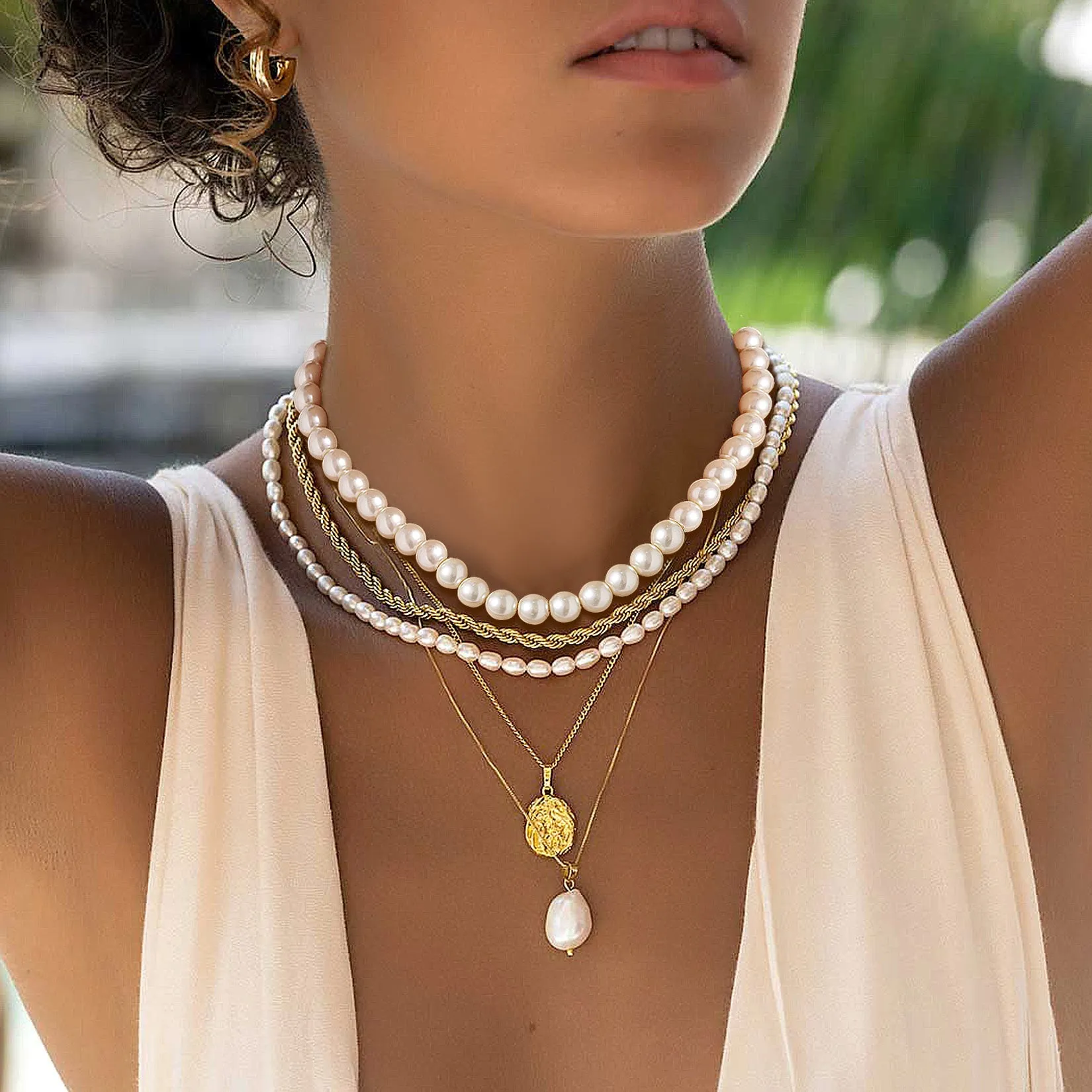 Freshwater Pearl Choker Necklace for Women Men sold by FaithHeart product image thumbnail 5