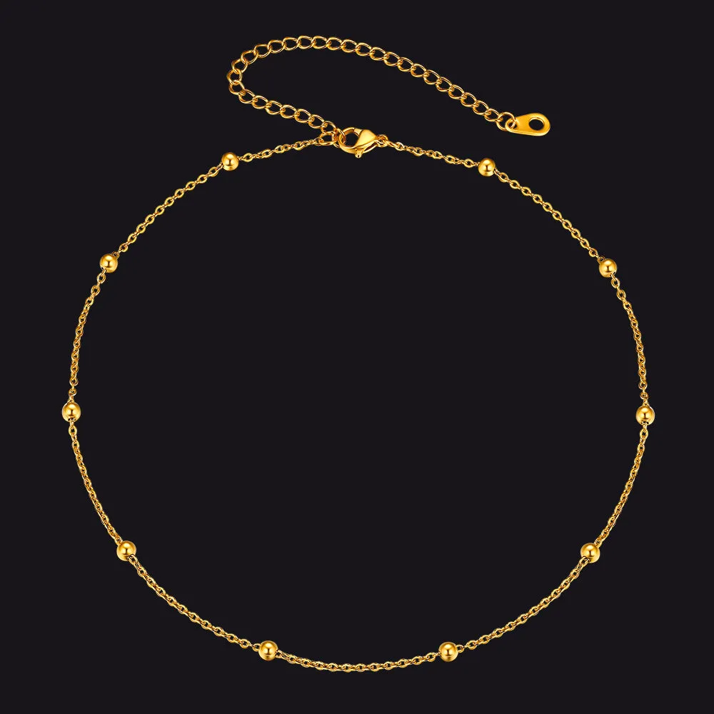 Cable Chain Bobble Choker Necklace with Ball Beads sold by FaithHeart product image thumbnail 5