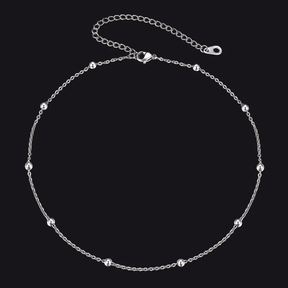 Cable Chain Bobble Choker Necklace with Ball Beads sold by FaithHeart