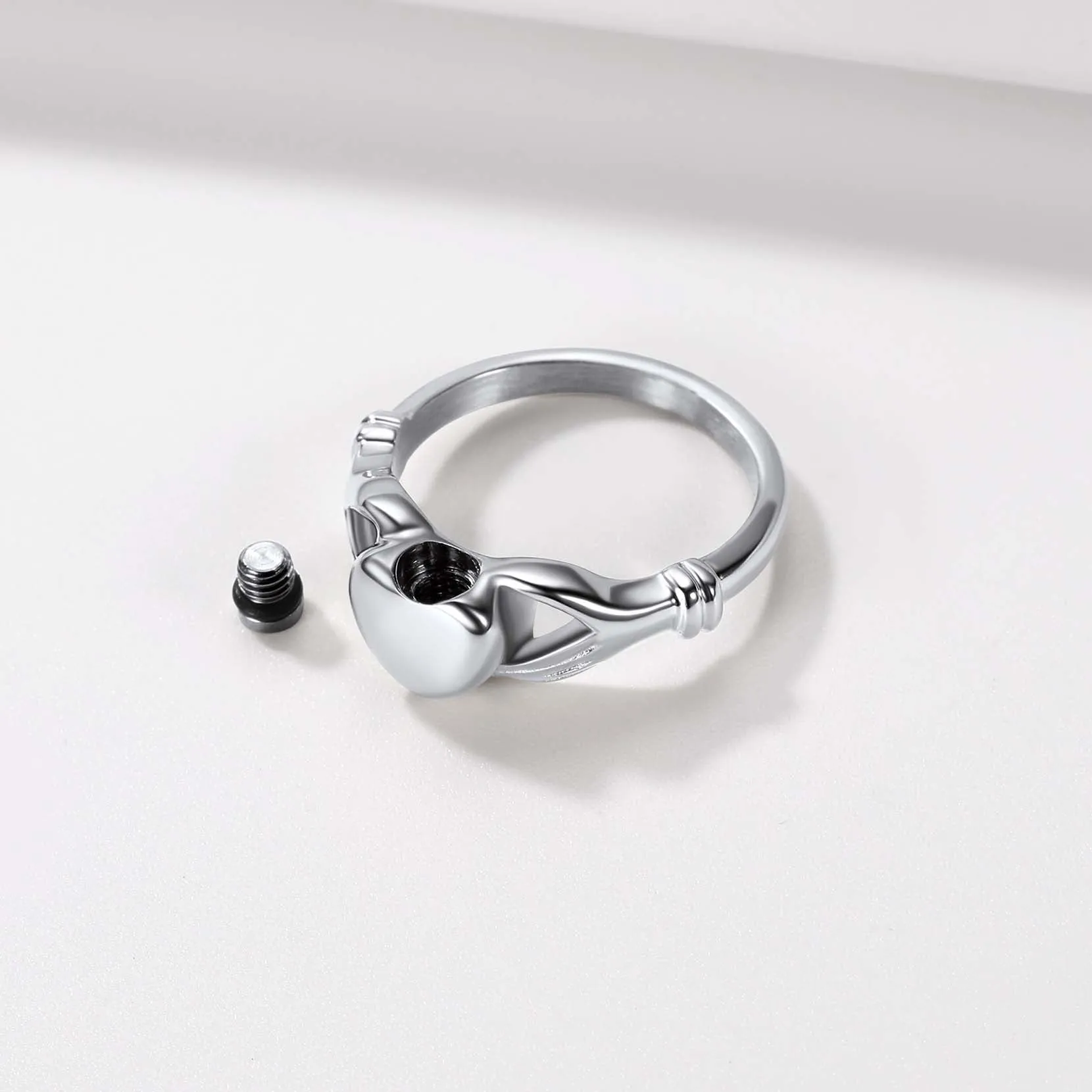 Customized Claddagh Heart Celtic Knot Urn Ashes Ring for Women sold by FaithHeart product image thumbnail 5