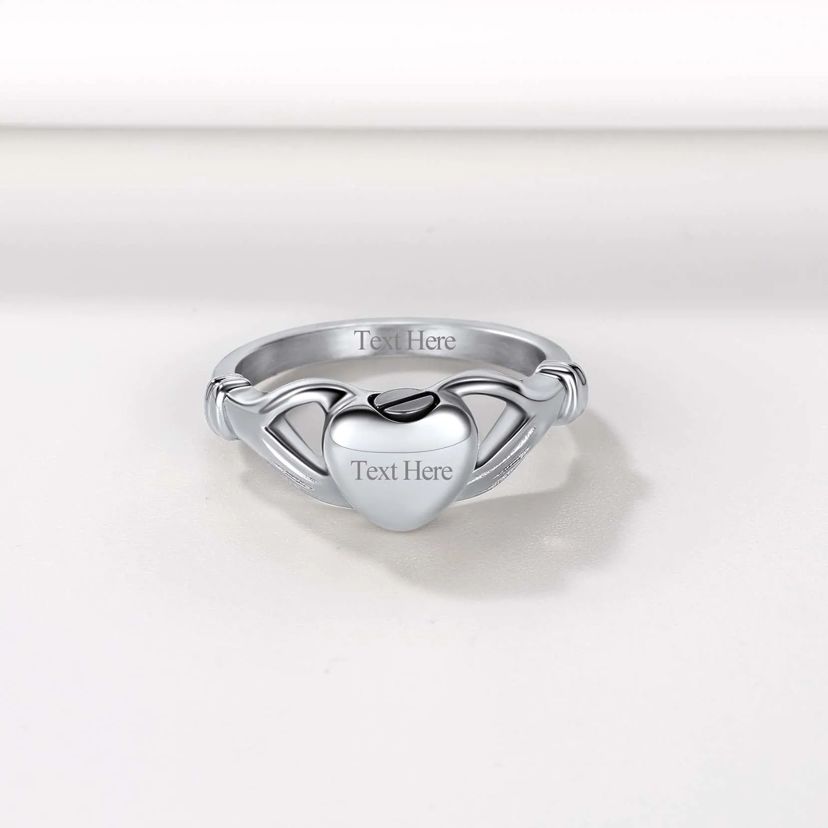Customized Claddagh Heart Celtic Knot Urn Ashes Ring for Women sold by FaithHeart product image thumbnail 4