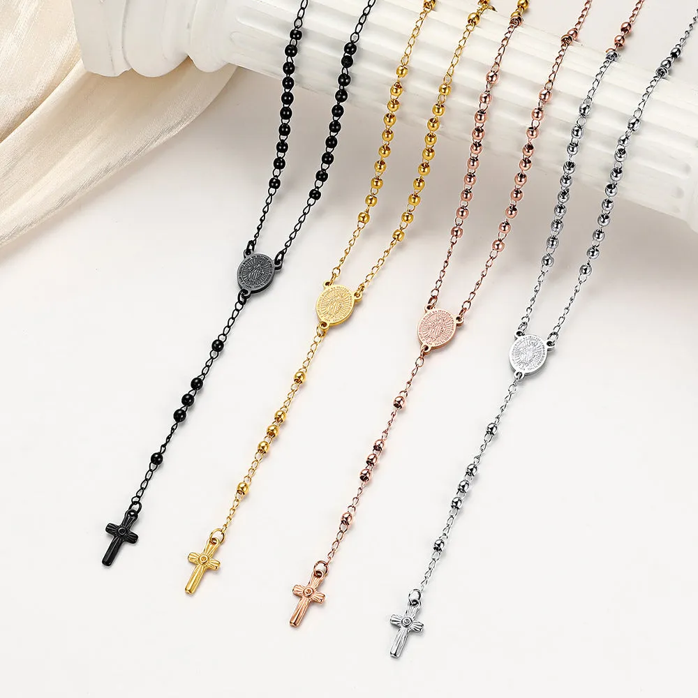 Dainty Virgin Mary Rosary Beads Necklace with Prayer Card & Box sold by FaithHeart product image thumbnail 5