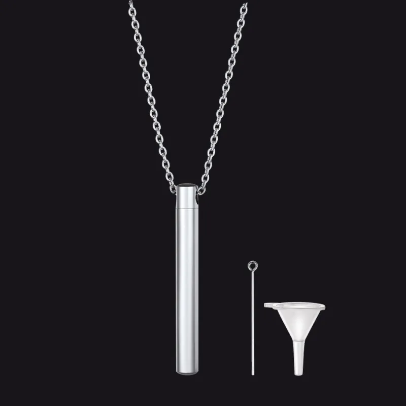 Engraved Bar Urn Necklace for Keepsake Memorial Jewelry sold by FaithHeart