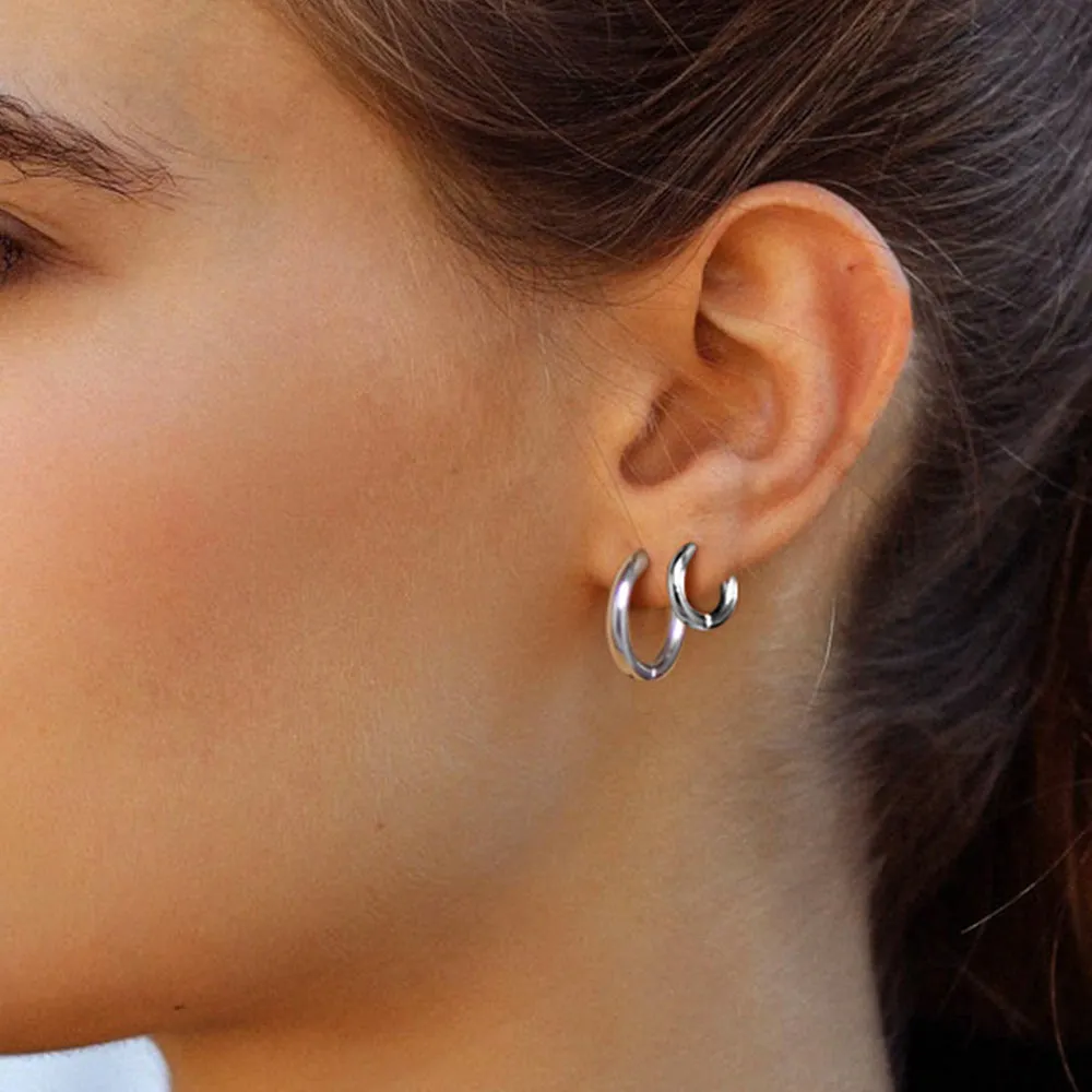 Simple 10mm Hoop Earrings for Men Women sold by FaithHeart product image thumbnail 3