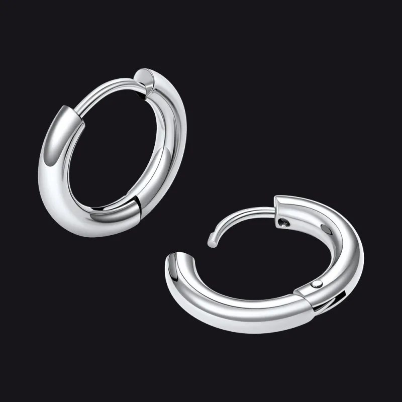 Simple 10mm Hoop Earrings for Men Women sold by FaithHeart