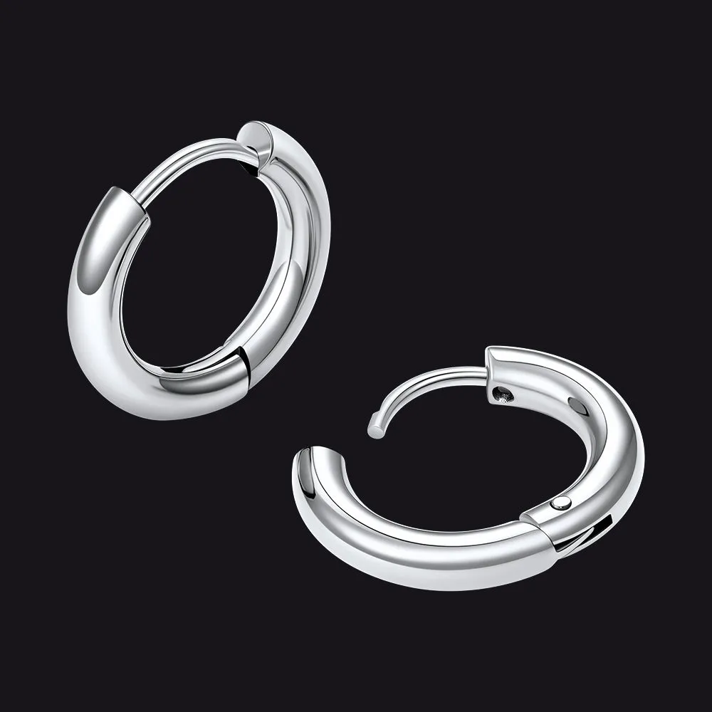 Simple 10mm Hoop Earrings for Men Women sold by FaithHeart