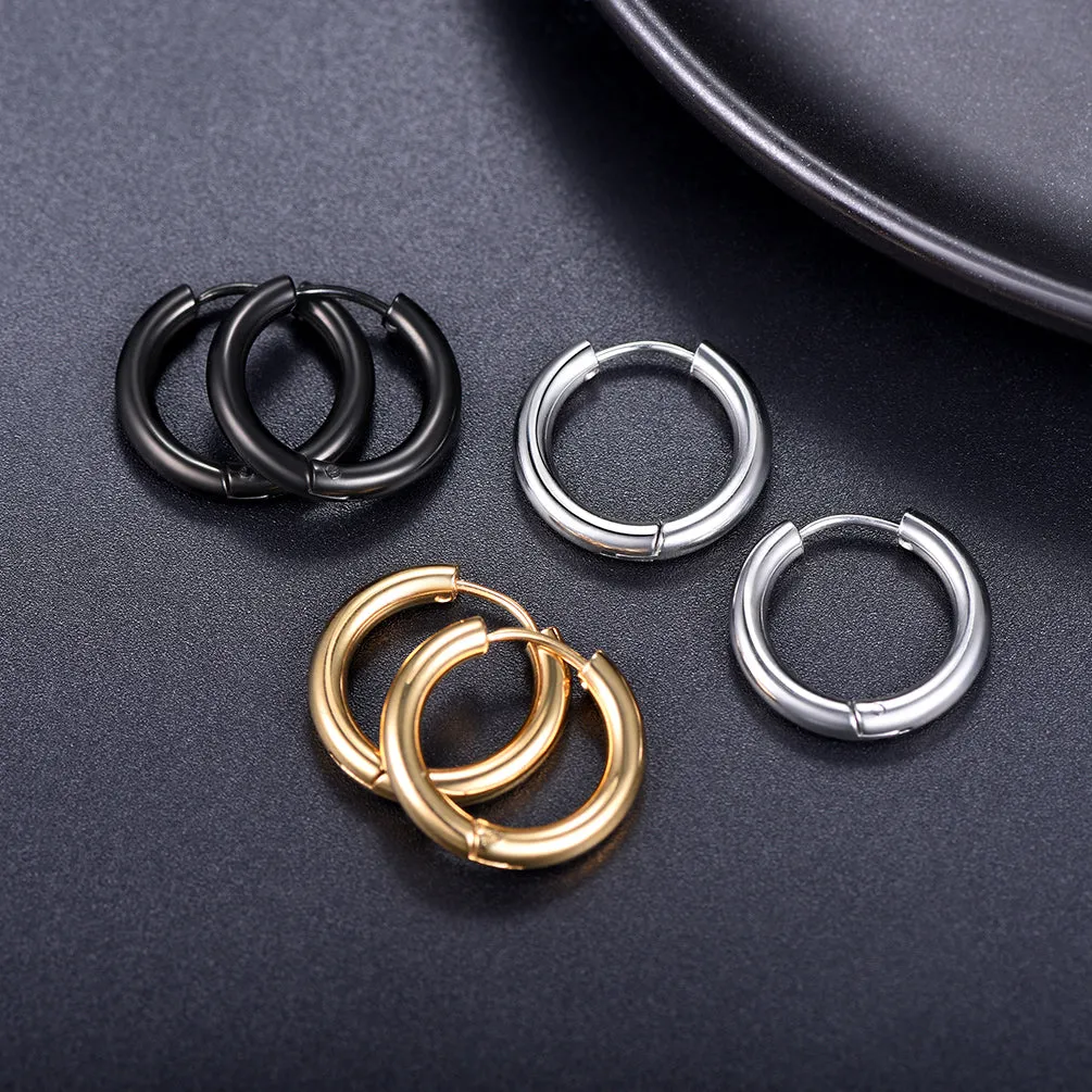 Simple 10mm Hoop Earrings for Men Women sold by FaithHeart product image thumbnail 4