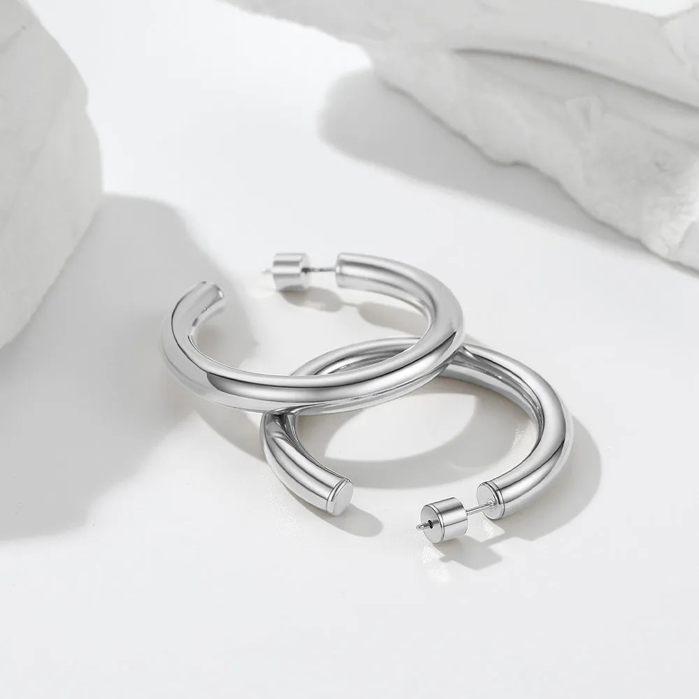 20/30/40/60/80mm Large Thin Hoop Earrings for Women sold by FaithHeart product image thumbnail 4