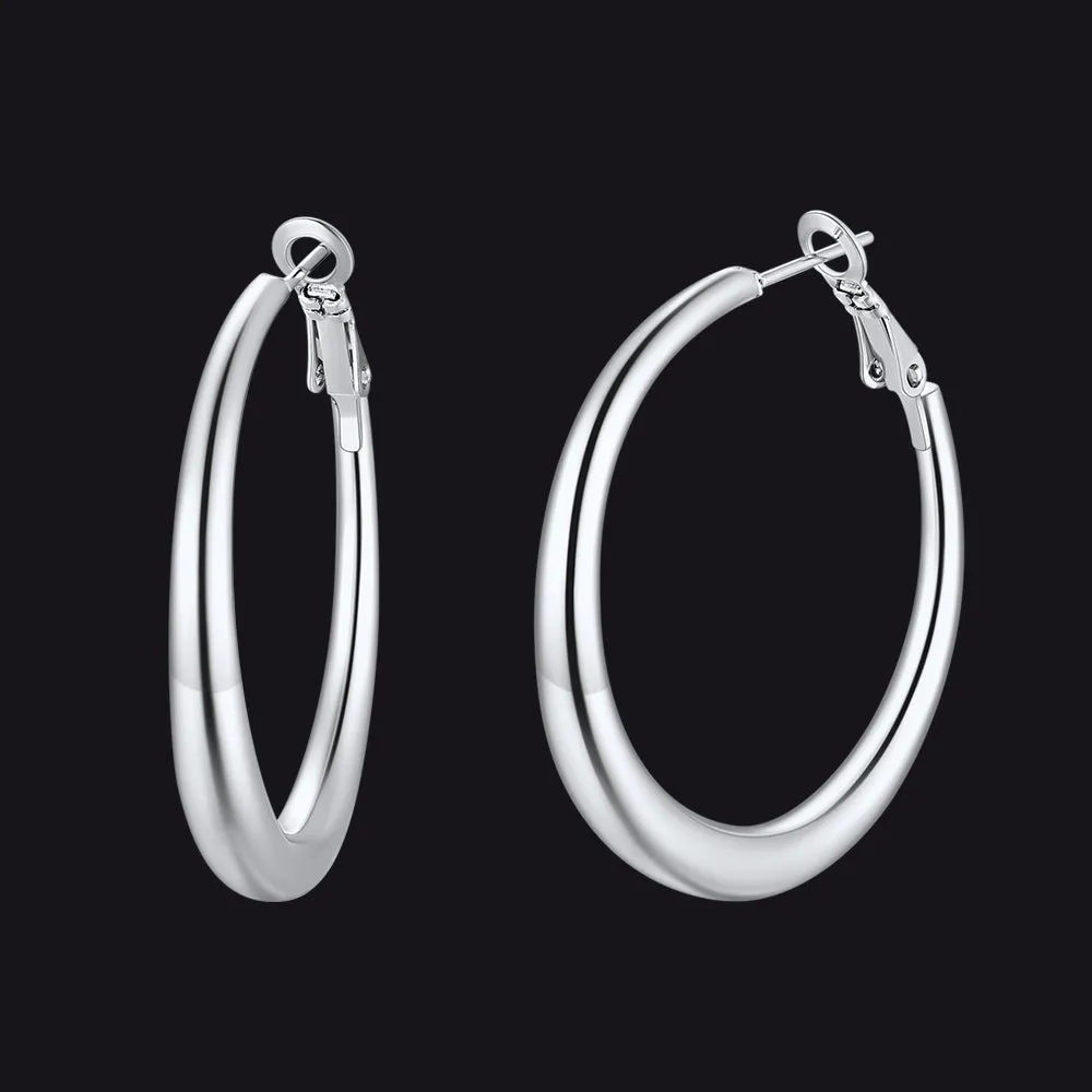 40/60/80mm Simple Thin Hoop Earrings for Women sold by FaithHeart