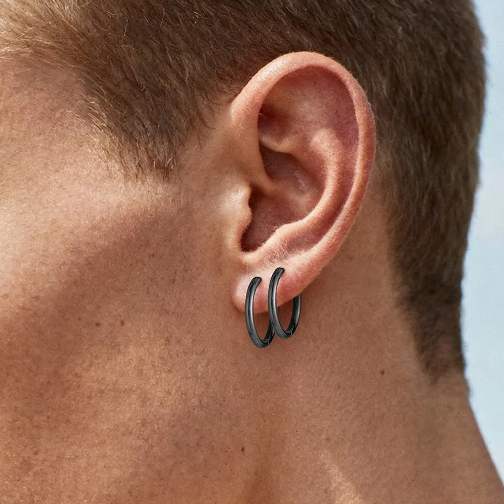 Stainless Steel Small Huggie Hoop Earrings for Men Women sold by FaithHeart product image thumbnail 2
