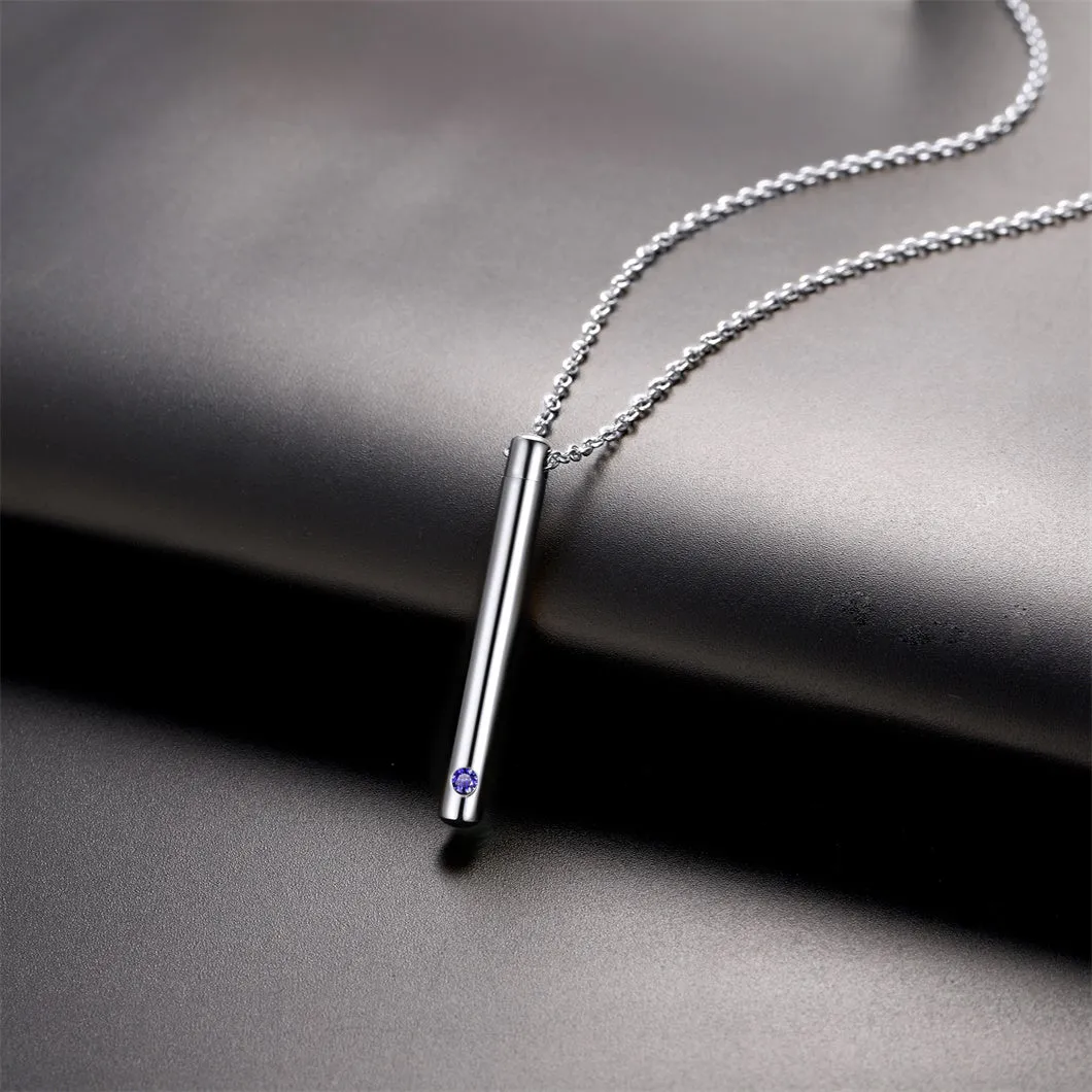 Personalized Bar Urn Necklace for Ashes with Birthstone Keepsake Memorial Jewelry sold by FaithHeart product image thumbnail 4