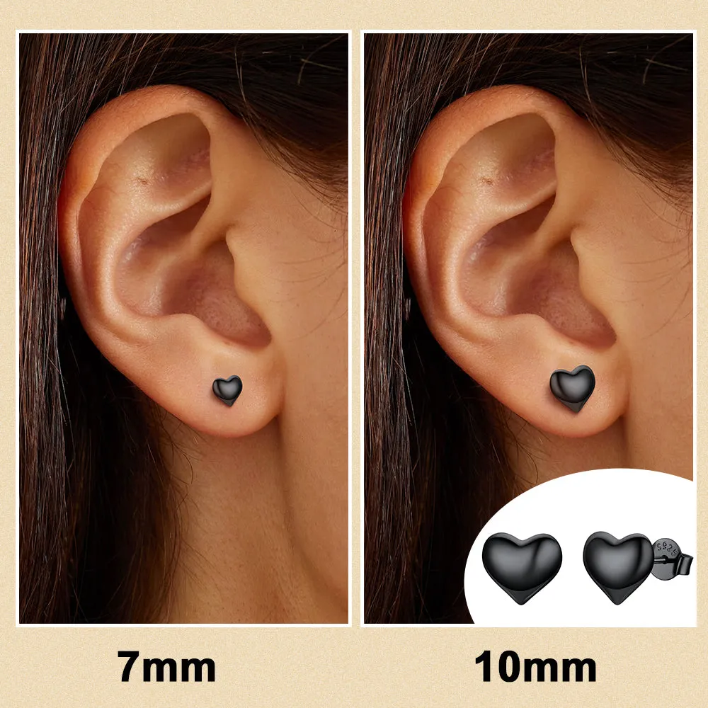 Sterling Silver Chunky Heart Stud Earrings for Women sold by FaithHeart product image thumbnail 5