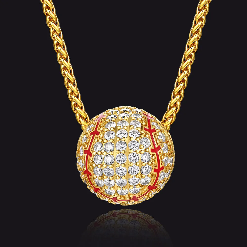 3D Zircon Baseball Necklace Sports Pendant for Fan sold by FaithHeart