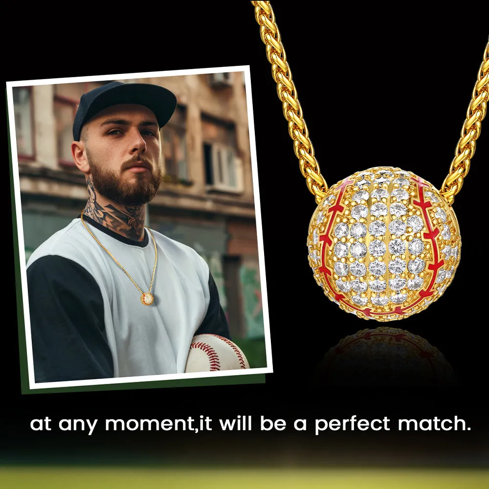 3D Zircon Baseball Necklace Sports Pendant for Fan sold by FaithHeart product image thumbnail 2