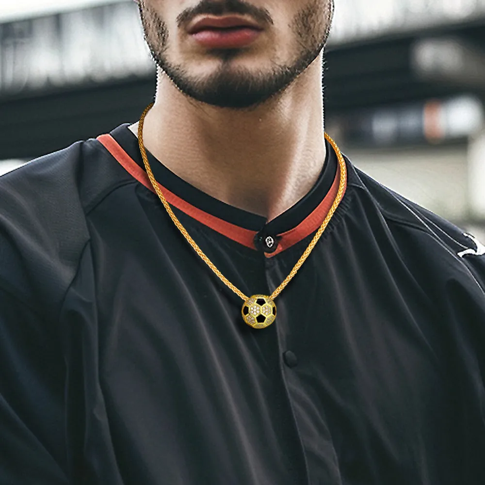 3D CZ Football Necklace Sports Pendant for Fan sold by FaithHeart product image thumbnail 2