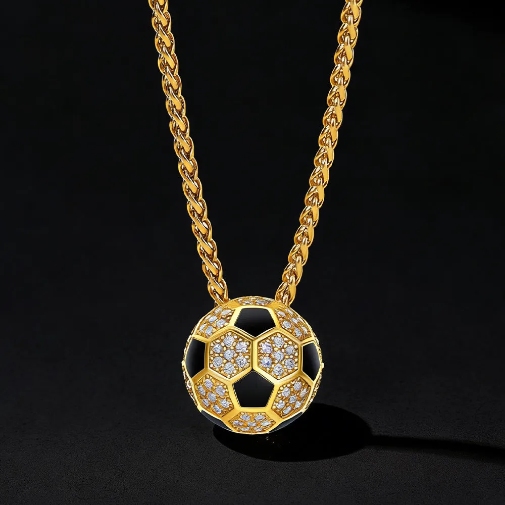 3D CZ Football Necklace Sports Pendant for Fan sold by FaithHeart product image thumbnail 3