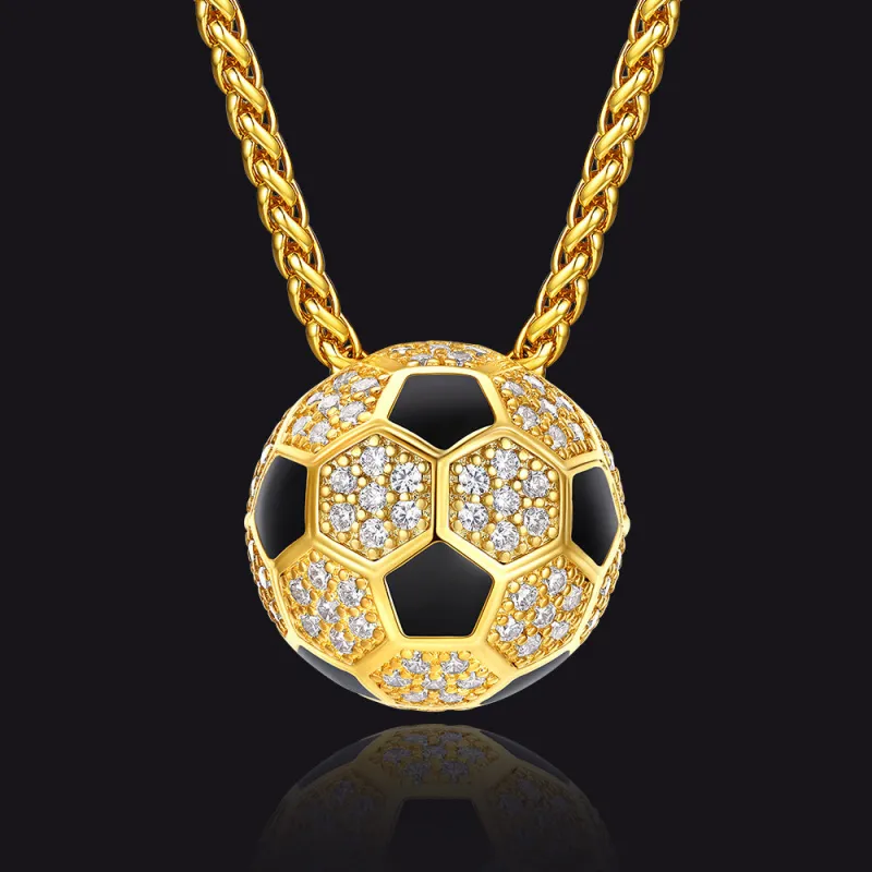 3D CZ Football Necklace Sports Pendant for Fan made by FaithHeart