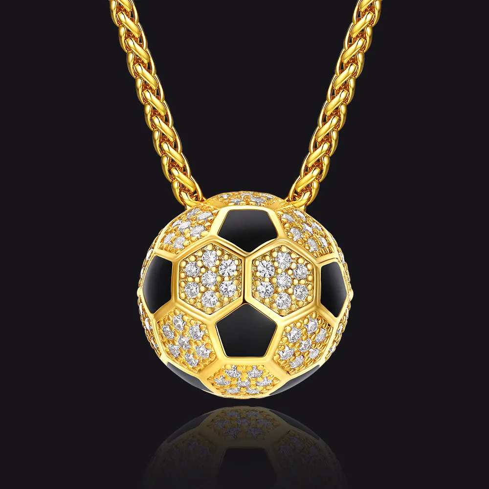 3D CZ Football Necklace Sports Pendant for Fan sold by FaithHeart