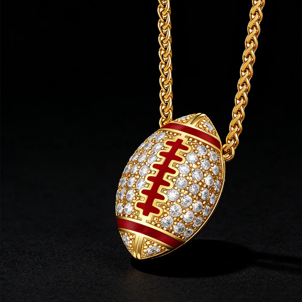 3D Zirconia American Football Pendant for Sports Fan sold by FaithHeart product image thumbnail 4