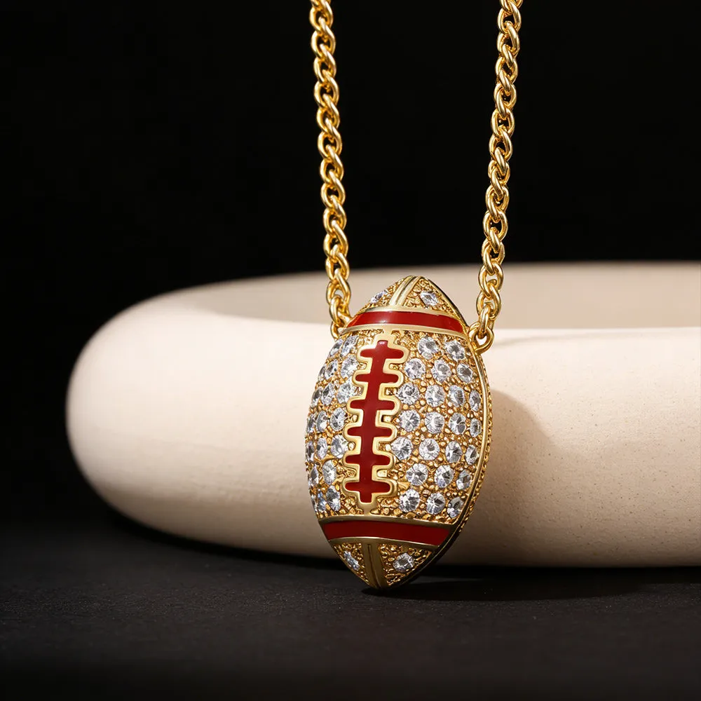 3D Zirconia American Football Pendant for Sports Fan sold by FaithHeart product image thumbnail 5