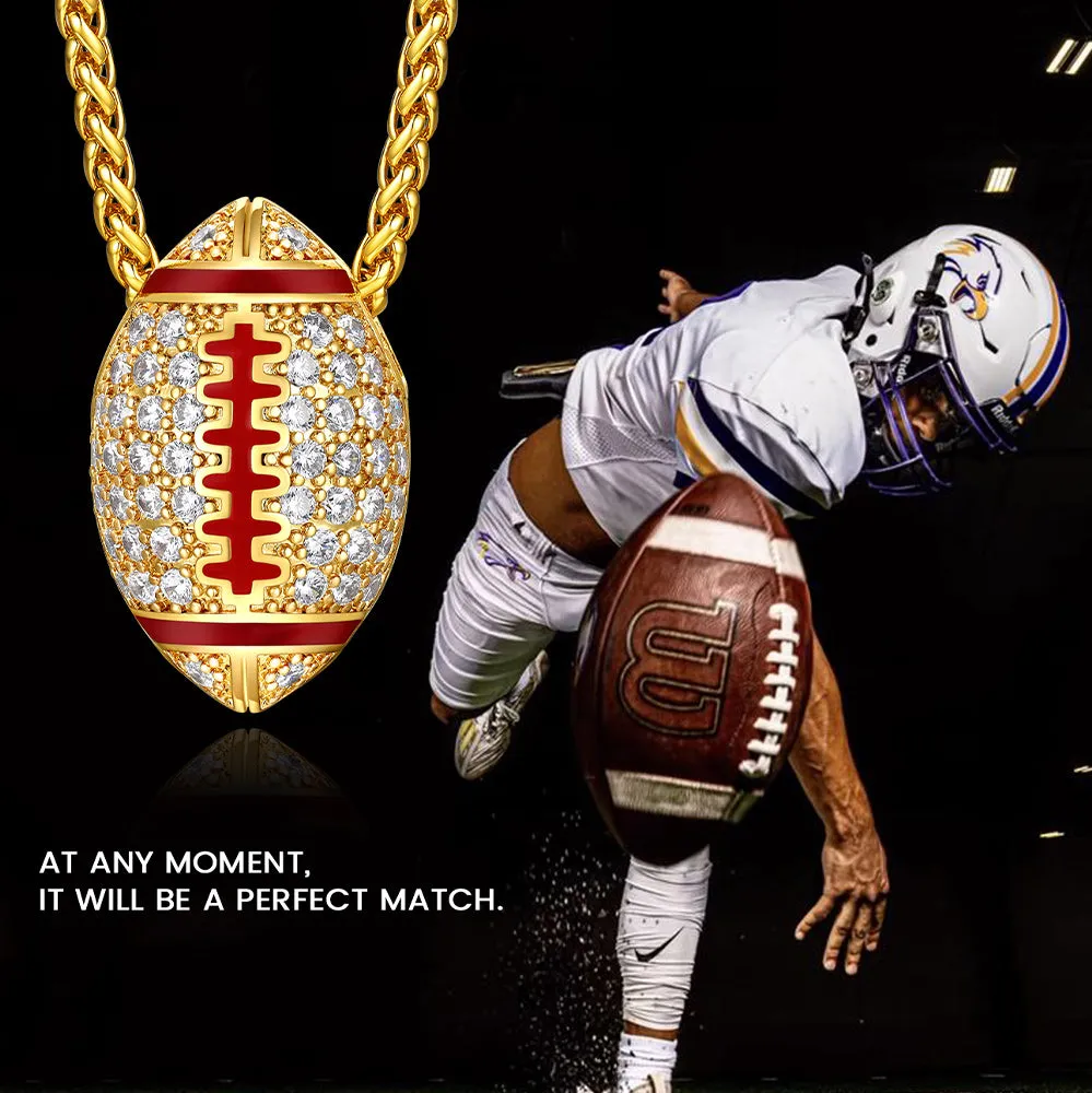 3D Zirconia American Football Pendant for Sports Fan sold by FaithHeart product image thumbnail 3