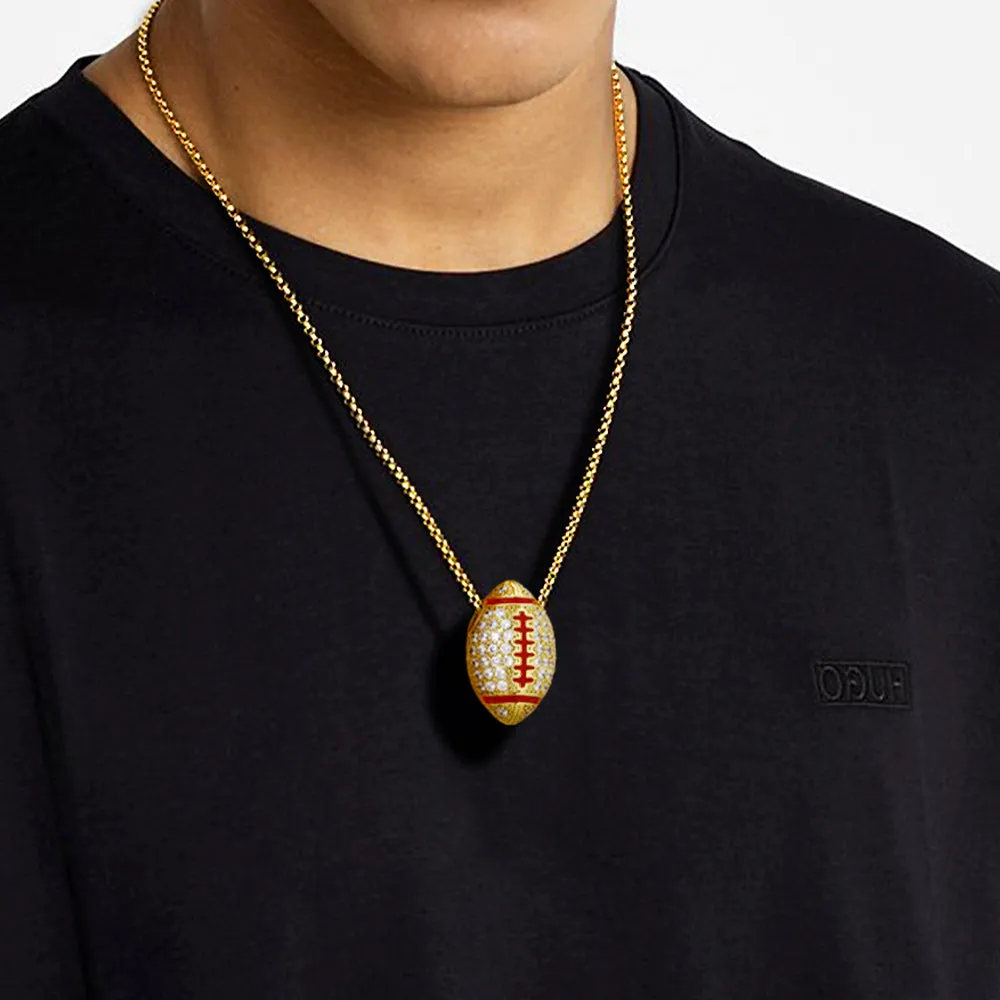 3D Zirconia American Football Pendant for Sports Fan sold by FaithHeart product image thumbnail 2