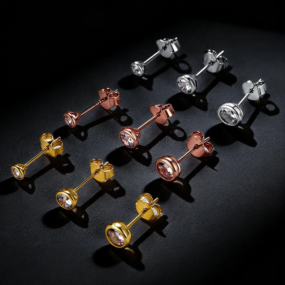 925 Sterling Silver Diamond Stud Earrings Set for Men 3 Pairs sold by FaithHeart product image thumbnail 4