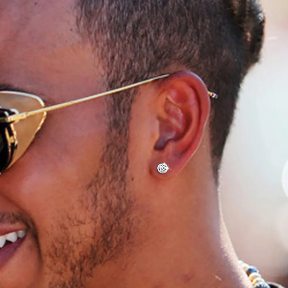 925 Sterling Silver Diamond Stud Earrings Set for Men 3 Pairs sold by FaithHeart product image thumbnail 2