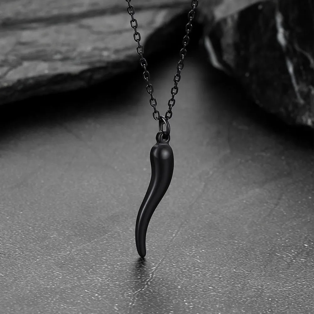 Miami Cuban Chain & Cornicello Italian Horn Pendant Set for Men sold by FaithHeart product image thumbnail 3