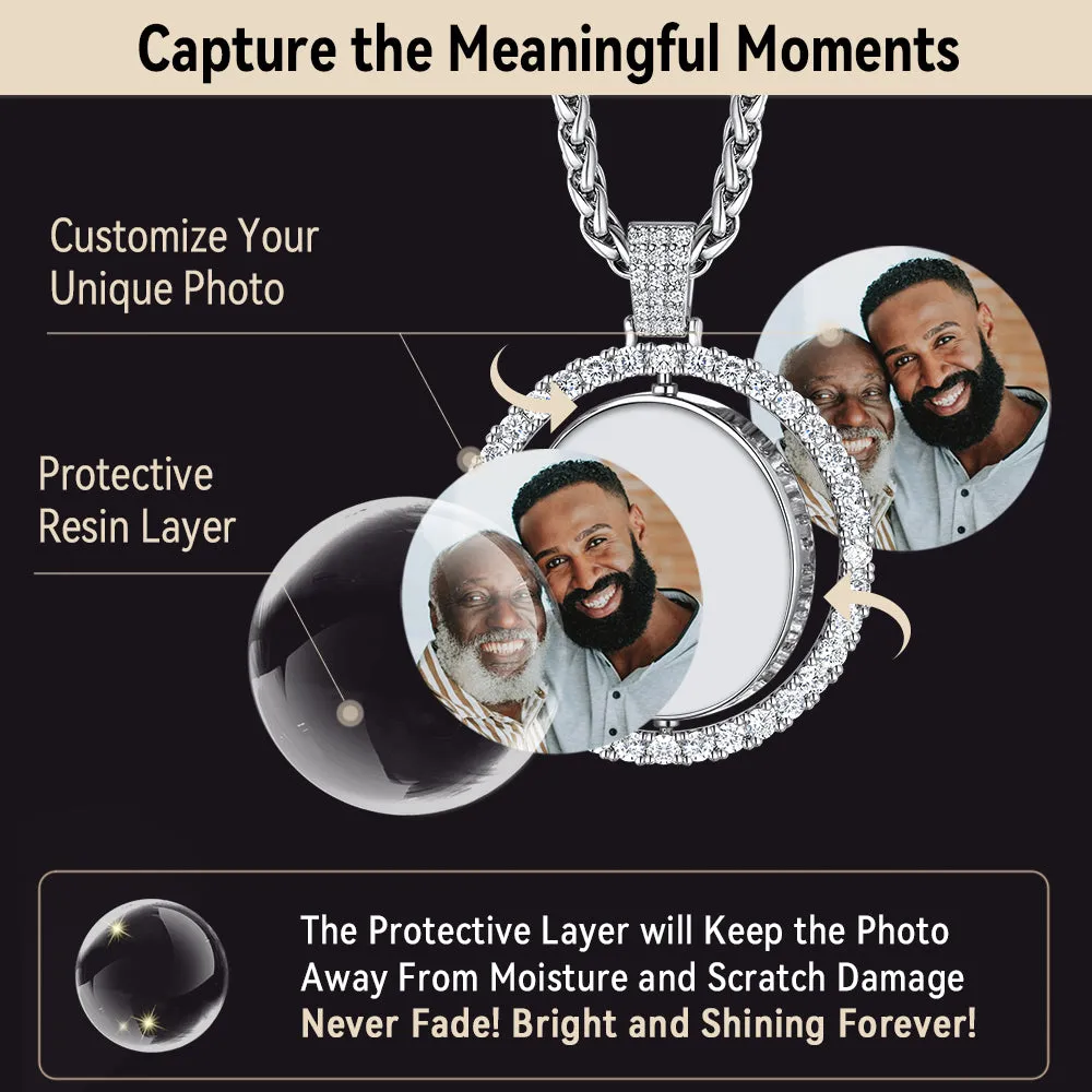 Cuban Chain & CZ Custom Picture Necklace Set for Men sold by FaithHeart product image thumbnail 4