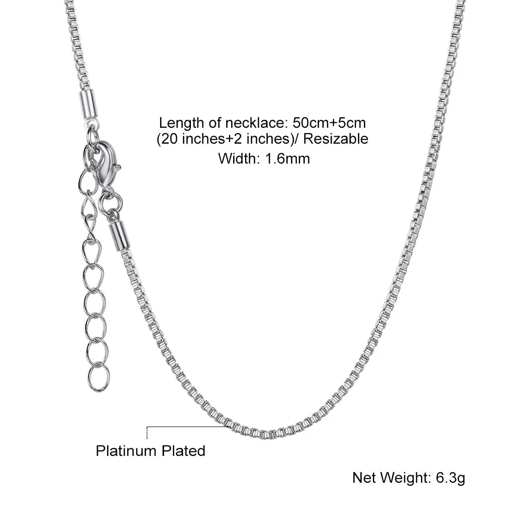 1.5MM Width Minimalist Box Chain Link Necklace for Men sold by FaithHeart product image thumbnail 5