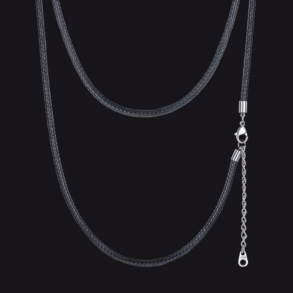 1.5/2/3mm Wide Wax Rope Braided Leather Necklaces sold by FaithHeart product image thumbnail 5