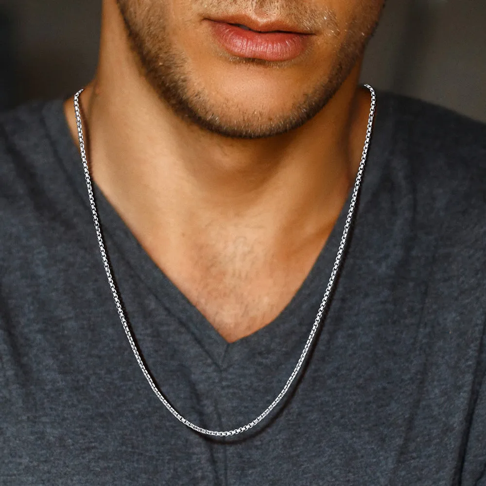 925 Sterling Silver Thin Cable Chain Necklace for Men sold by FaithHeart product image thumbnail 2