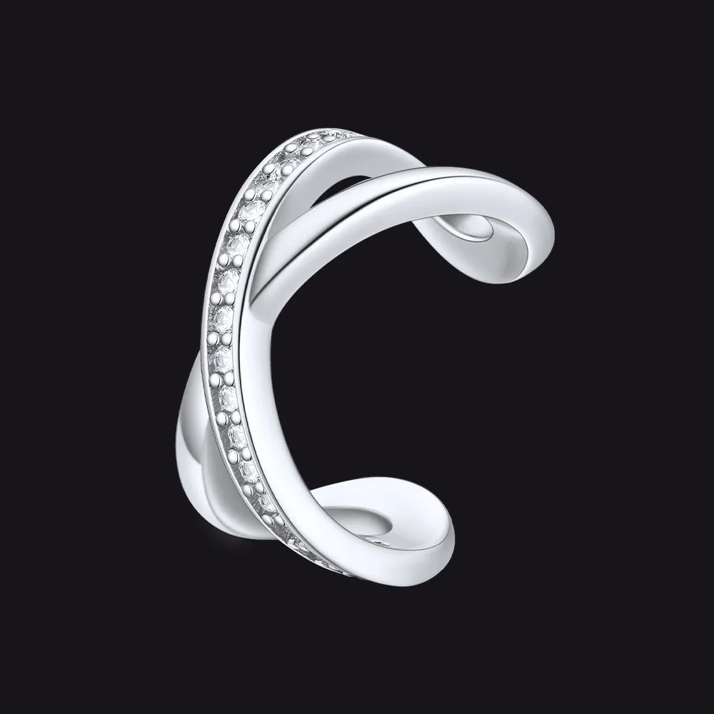 925 Sterling Silver Diamond Ear Cuff Earrings for Women sold by FaithHeart