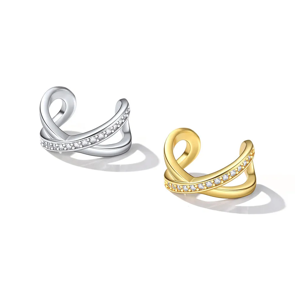 925 Sterling Silver Diamond Ear Cuff Earrings for Women sold by FaithHeart product image thumbnail 5