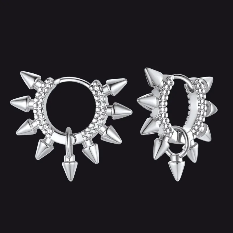 Rivet and Spike Hoop Earrings for Men made by FaithHeart