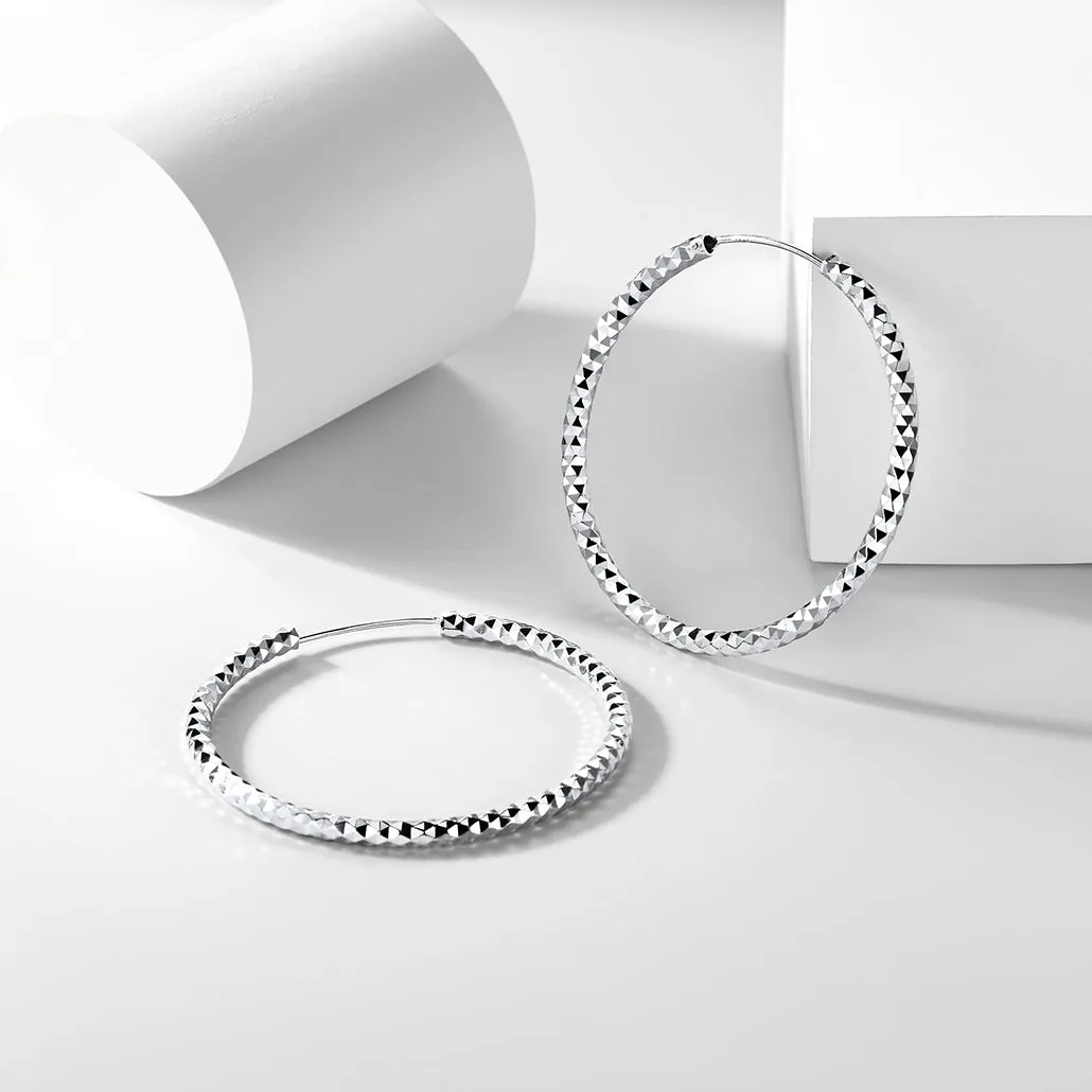 925 Sterling Silver 30/50/70mm Simple Hoop Earrings for Women sold by FaithHeart product image thumbnail 5