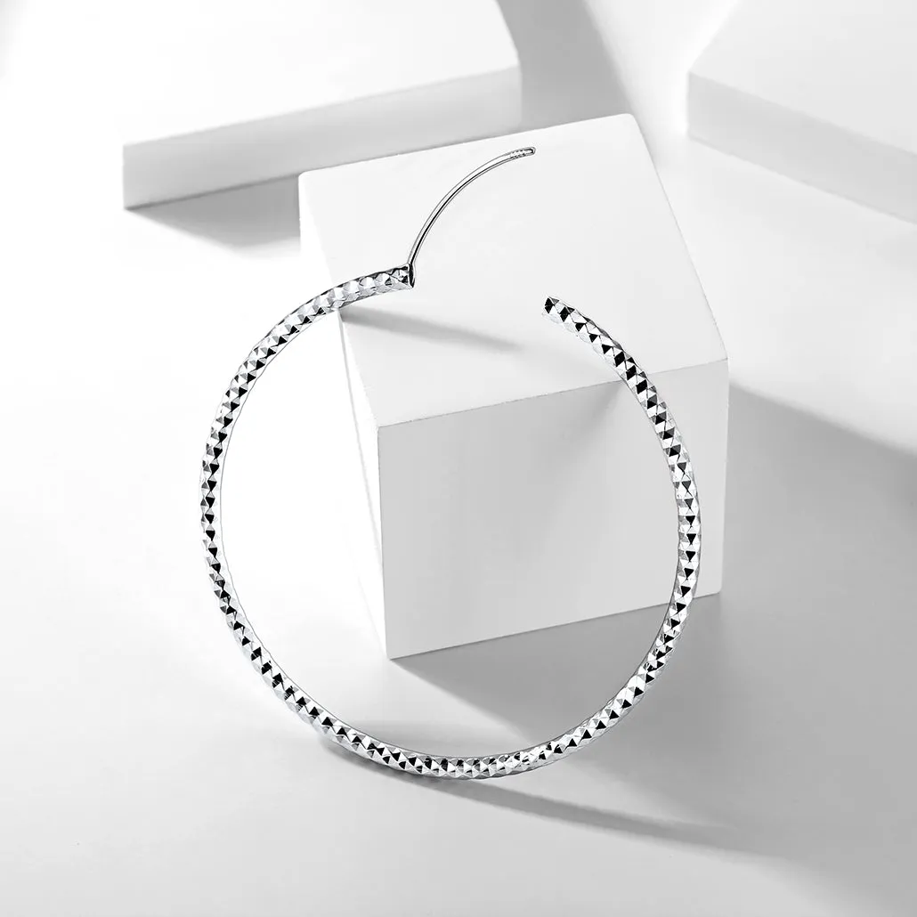 925 Sterling Silver 30/50/70mm Simple Hoop Earrings for Women sold by FaithHeart product image thumbnail 4