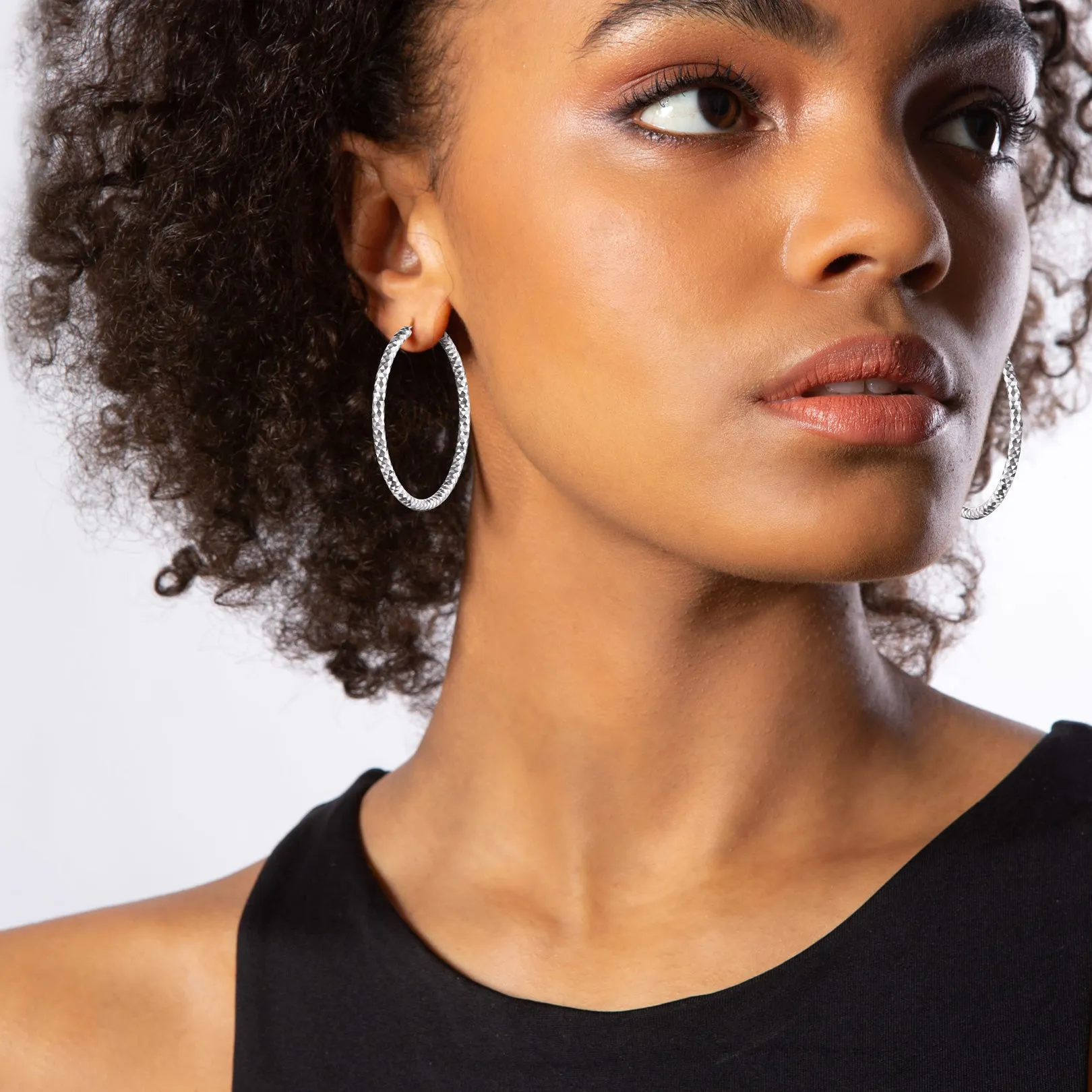 925 Sterling Silver 30/50/70mm Simple Hoop Earrings for Women sold by FaithHeart product image thumbnail 2