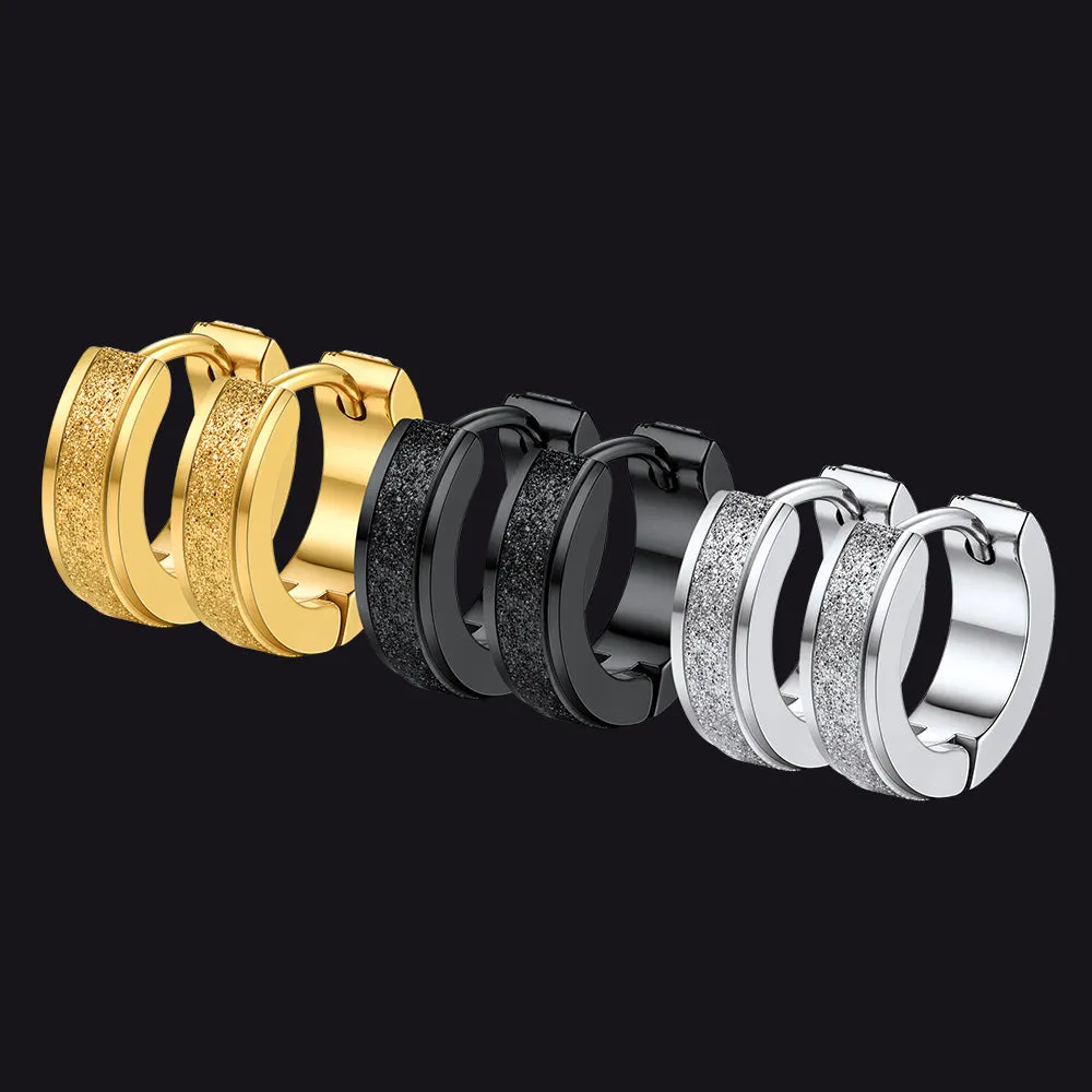 Matte Huggie Hoop Earrings Set for Men Women 3 Pairs sold by FaithHeart
