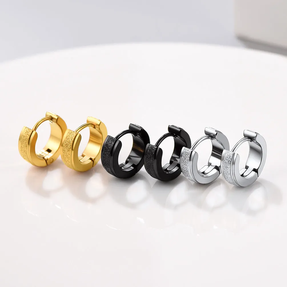 Matte Huggie Hoop Earrings Set for Men Women 3 Pairs sold by FaithHeart product image thumbnail 3