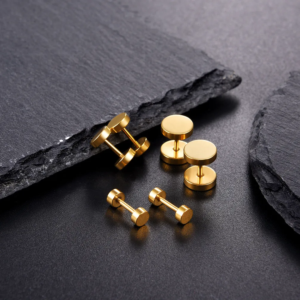3 Pairs Simple Round Stud Earrings Set for Men 4/6/8MM Width sold by FaithHeart product image thumbnail 4